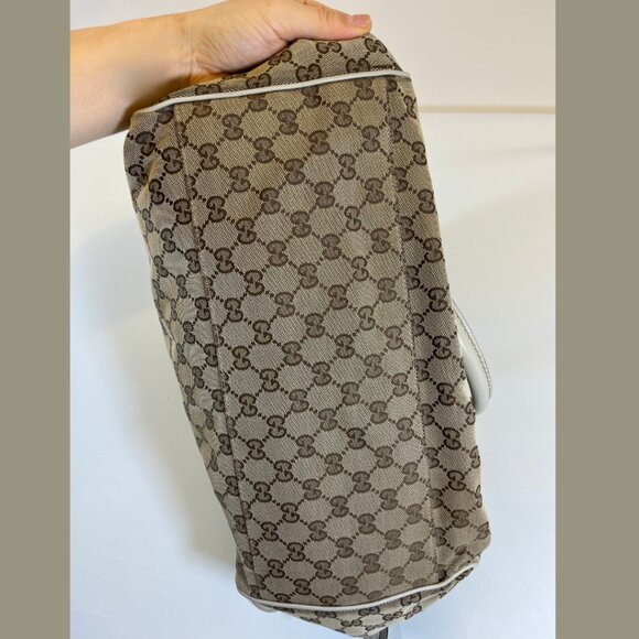 Tan Gucci GG Canvas Sukey Satchel Tote Bag - Picture 5 of 15